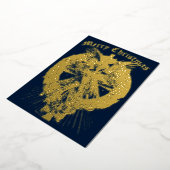 Vintage KerstAngel Folie Feestdagenkaart (Gedraaid)