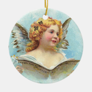 Vintage KerstAngel Keramisch Ornament