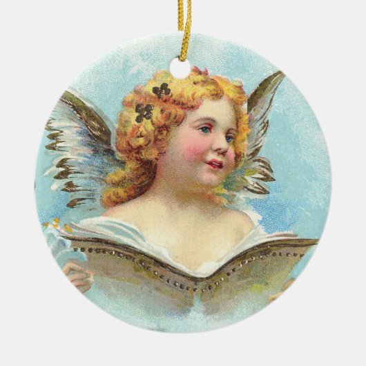 Vintage KerstAngel Keramisch Ornament (Voorkant)