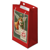 Vintage KerstAngel Klein Cadeauzakje (Voorkant Gekanteld)