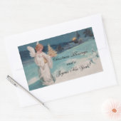 Vintage KerstAngel Rechthoekige Sticker (Envelop)