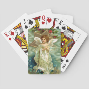 Vintage kerstangel-spelkaarten pokerkaarten