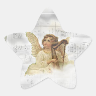 Vintage Kerstangel Sticker