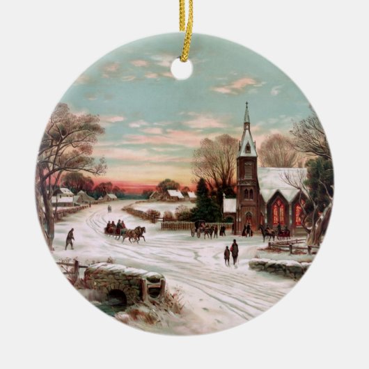 Vintage kerstavond Ornament (Voorkant)