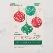 Vintage kerstballen kaart (Voorkant / Achterkant)