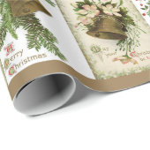 Vintage-kerstbellen Cadeaupapier (Rol Hoek)