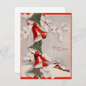 Vintage-kerstbellen Feestdagenkaart (Voorkant / Achterkant)