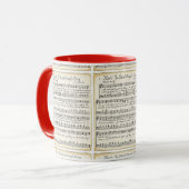 Vintage kerstblad Mok muziek (Voorkant links)