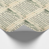 Vintage kerstblad Muziek Cadeaupapier (Hoek)