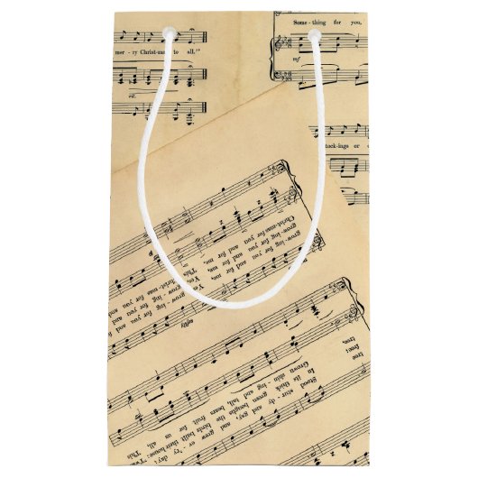 Vintage kerstblad Muziek Cadeautas (Voorkant)