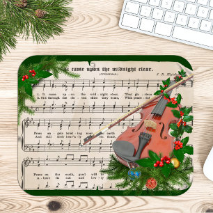 Vintage kerstblad muziek met feestelijk geweld muismat