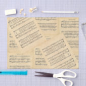 Vintage-kerstblad — Muziekpapier Tissuepapier (Craft)