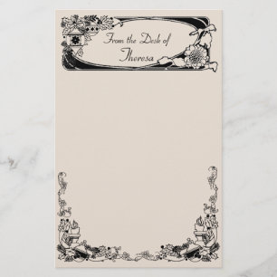 Vintage kerstbloem briefpapier