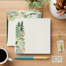 Vintage kerstbomen Envelop