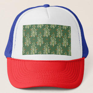 Vintage Kerstbomen illustratiepatroon Trucker Pet