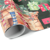 Vintage kerstbomen kerstmis kerstmis cadeaupapier (Rol Hoek)