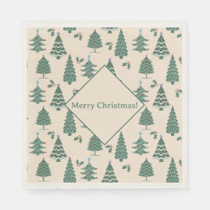 Vintage kerstbomen servet