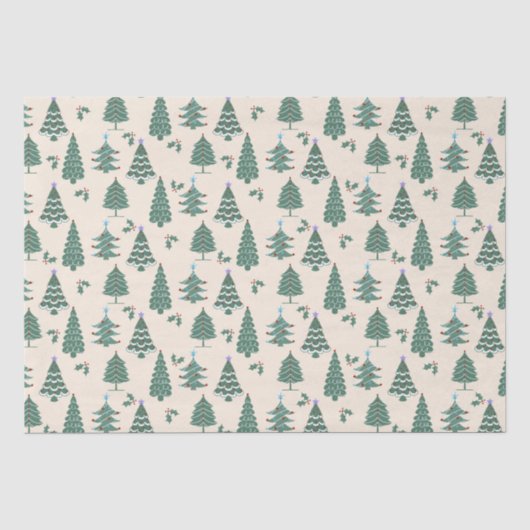 Vintage kerstbomen tissuepapier (Voorkant)
