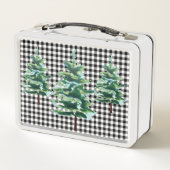 Vintage kerstboom Boerderij Tin Lunch Box (Achterkant)