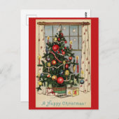 Vintage kerstboom briefkaart (Voorkant / Achterkant)