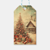 Vintage kerstboom cadeaulabel (Voorkant)