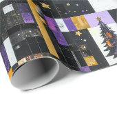 Vintage Kerstboom Collage Cadeaupapier (Rol Hoek)