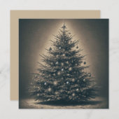 Vintage kerstboom feestdagenkaart (Voorkant / Achterkant)