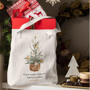 Vintage kerstboom   Fijne vakantie Tote Bag