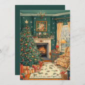 Vintage kerstboom kerst Kaart (Voorkant / Achterkant)