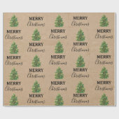 Vintage kerstboom Kraft Festive Xmas Cadeaupapier (Vlak)