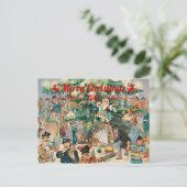 Vintage kerstboom Lithographic Feestdagenkaart (Staand voorkant)