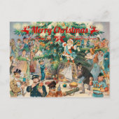 Vintage kerstboom Lithographic Feestdagenkaart (Voorkant)