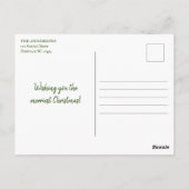 Vintage-kerstboom met deer briefkaart (Achterkant)