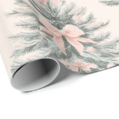 Vintage kerstboom met roze strik cadeaupapier (Rol Hoek)