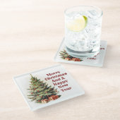 Vintage kerstboom Onderzetter (Schuin)