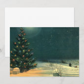 Vintage kerstboom op uitnodiging van nacht (Voorkant / Achterkant)