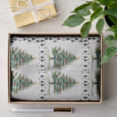 Vintage kerstboom postzegel tissuepapier (Geschenk)