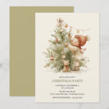 Vintage Kerstboom Watercolor Kerstfeest