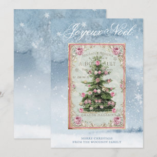 Vintage kerstboom Winter Sneeuwscene