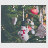 Vintage kerstboomdecoratie cadeaupapier (Vlak)