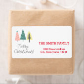 Vintage kerstboomfeestdag etiket (Insitu)