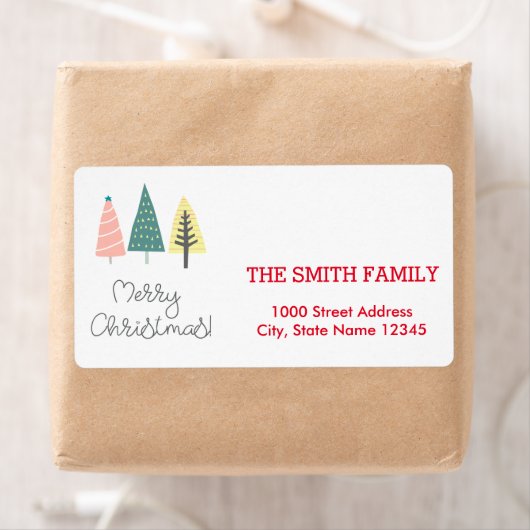 Vintage kerstboomfeestdag etiket (Insitu)