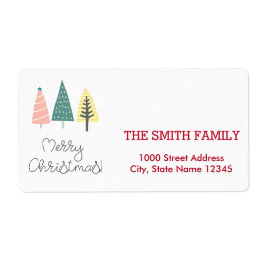 Vintage kerstboomfeestdag etiket (Voorkant)