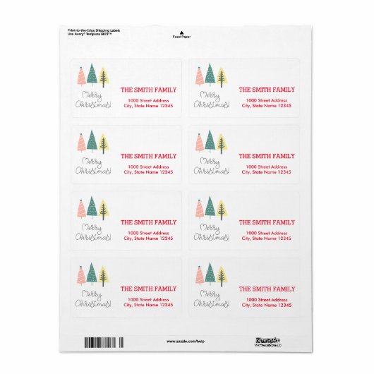 Vintage kerstboomfeestdag etiket (Full Sheet)