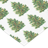 Vintage kerstboomfeestdag korte tafelloper (Hoek)