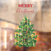 Vintage kerstboomfeestdag raamsticker (Vel 2)