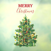 Vintage kerstboomfeestdag raamsticker (Vel 3)