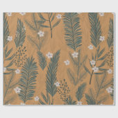 Vintage-kerstboomgaard Cadeaupapier (Vlak)