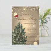 Vintage kerstboomkerstmis kaart (Staand voorkant)