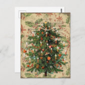 Vintage-kerstboommuziek Briefkaart (Voorkant / Achterkant)